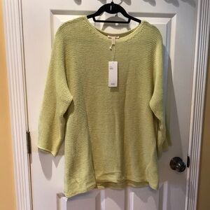 Eileen Fisher cotton sweater, relaxed fit .